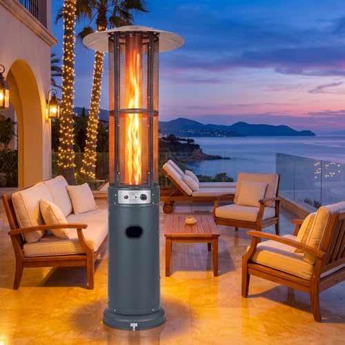 Tangkula Propane Patio Heater with Wheels, Easy Ignition, 34,000 BTU by TANGKULA
