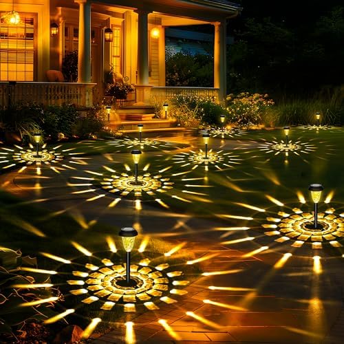 GIGALUMI Solar Lights Outdoor Waterproof Pathway Lights, 12 Pack Warm White by GIGALUMI
