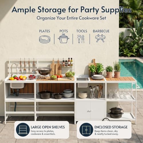 Modular Outdoor Kitchen Island with Sink, 4Pcs Aluminum Outdoor Kitchen Kit - Image 7