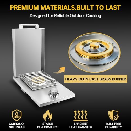Built-in Single Side Burner for Outdoor Kitchen，Natural Gas & Propane - Image 4