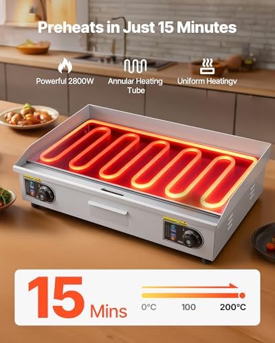 VEVOR Commercial Electric Griddle, 30" No Plug, Countertop Flat Top Griddle - Image 3