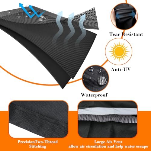 Prep Table Cover, Outdoor Dining Cart Cover, Pizza Oven Cart Covers, 53 Inch Waterproof Grill Cart Table Cover for Keter Unity XL, Food Prep Table, 600D Oxford, Anti-UV, 53''x26''x28'' - Image 4