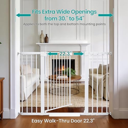 Cumbor 36" Extra Tall Baby Gate, 30-54" Wide Dog Gates for Large Dogs - Image 2