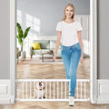 Fldofaves Dog Gate - 18"-45" Adjustable Extra Wide Metal Baby Gate to Step Over, 10" Tall Small Pet Gate with 3 Extension Kits, Pressure Mounted for Doorways & Stairs by Fldofaves