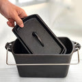 Voulosimi Cast Iron Loaf Oven Pan - 4.33"x4.92"x8.66" Durable Loaf Pans Rectangular Baking Pan for home baking (Bread Pan, 2 QT) by Voulosimi