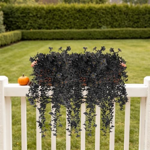 RECUTMS Black Hanging Flowers 3Pcs Artificial Petunias for Outdoors - Image 4