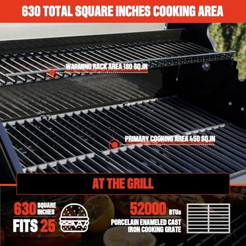 Monument Grills Mesa Series, 4+1 Outdoor Barbecue Stainless Steel 4 Burners & 1 Side Burner Propane Gas Grill, 52,000 BTU Patio Garden Barbecue Grill with Knob Controls, Mesa425, Black - Image 3