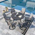 Sophia & William 7 Pcs Patio Dining Set, 54'' Round Table & Swivel Chairs by SophiaWilliam