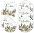 Whaline 72Pcs Let The Adventure Begin Party Supplies Woodland Forest Animal Disposable Tableware Set Paper Plates Napkins for Baby Shower Neutral Adventure Birthday, Serves 24 by Whaline