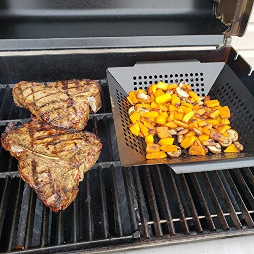 Kona Extra Large Grill Basket for Veggies - Premium Nonstick Grilling Basket/Grill Net - Essential Grilling Accessories For Outdoor Grill & BBQ, 14x13x4 Inches - Image 6
