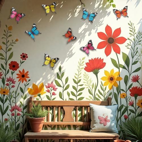 4 Pcs Metal Butterfly Decorations, 6.7'' Butterfly Wall Hanging Decor - Image 7