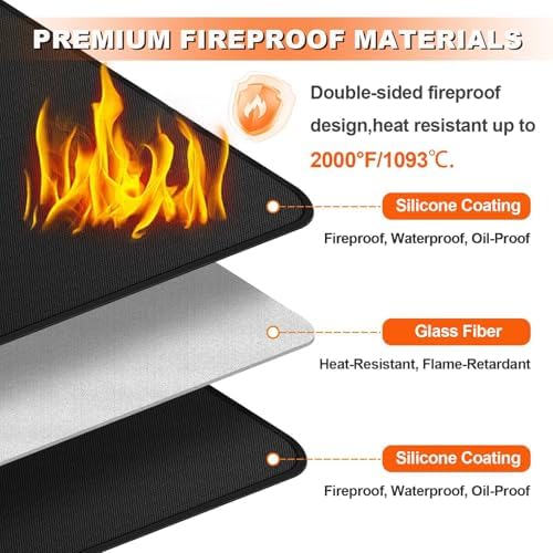 Heat Resistant Mats for Countertop and Grill Table, Fireproof Grill Mats for Outdoor Grill, Under Griddle BBQ Mat, Portable Charcoal Grill, Air Fryer, Gas Grill,Brown,15 x 18 inch - Image 3