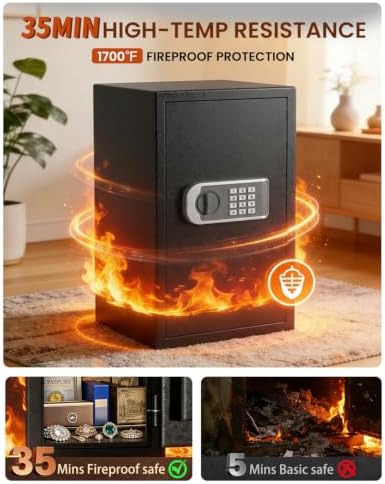 [2026 Upgraded] -35 Min Real Fireproof Safe-3.6 Cu Ft Large Safe for Home - Image 6