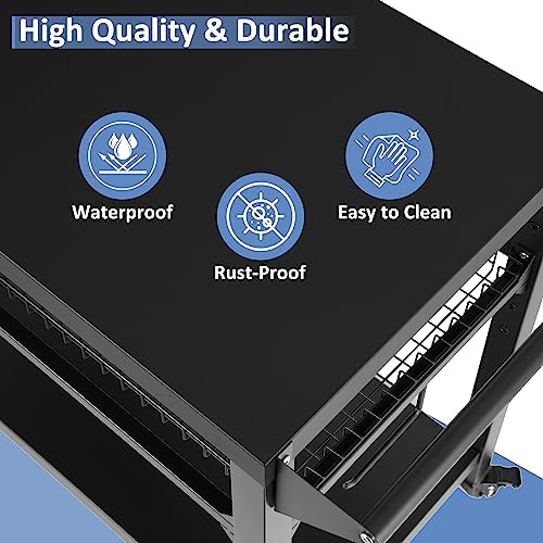Spurgehom Outdoor Grill Cart, Pizza Oven Stand Table with Wheels - Image 5