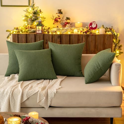 MIULEE Decorative Outdoor Pillow Covers Christmas 16x16 Dark Green - Image 7
