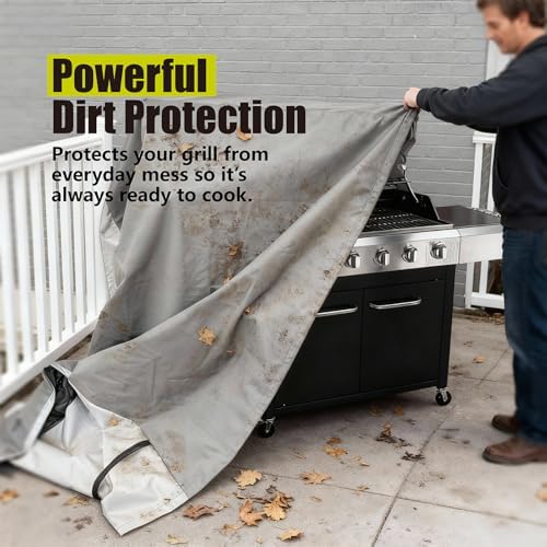64 Inch Grill Cover for Outdoor Grill, Heavy Duty Waterproof BBQ Cover - Image 3