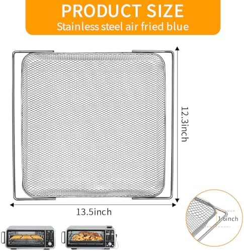 GWY Air Fryer Basket for Ninja Foodi 13 in 1 SP351 SP301 SP201 Air Fry Countertop Toaster Oven, 13.5''×12.3'' Air Fryer Replacement Parts Accessories Wire Rack Roasting Steamer Grill Racks Tray - Image 2