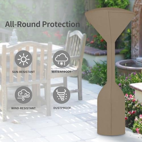 Easy-Going Stand-Up Patio Heater Cover, 95"H x 34"D x 19"B, Camel - Image 7