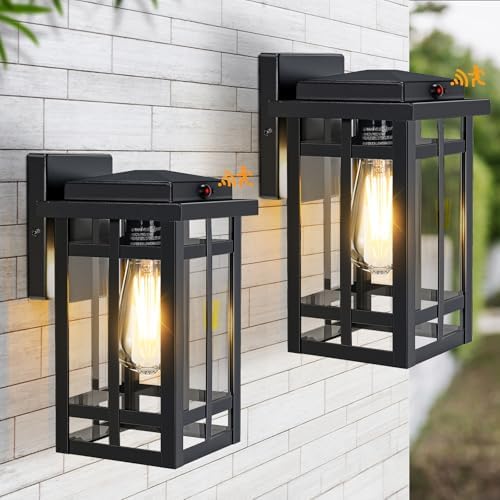 Motion Sensor Outdoor Wall Light Fixtures, 2 Packs, Black by MYHXQ