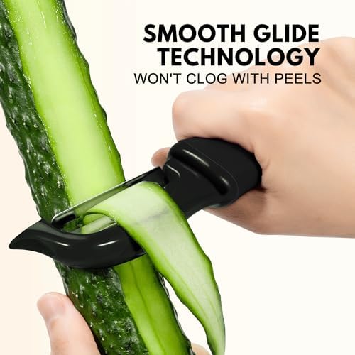 Swivel Vegetable Peeler Comfort Handle Sturdy Long-Lasting 2Pcs Black - Image 4