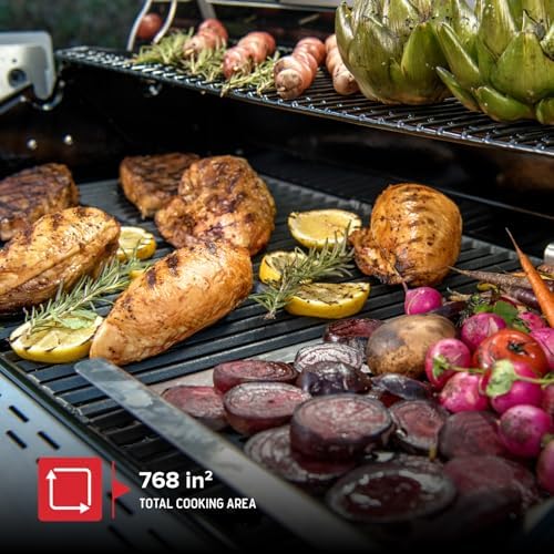 Nexgrill Deluxe 6-Burner Gas Grill, Ceramic Side Burner & Rotisserie Kit - Image 3