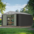 JUMMICO 10x10 FT Outdoor Storage Shed, Grey by JUMMICO