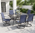 Sophia & William Patio Dining Set for 6 w/Swivel Textilene Chairs, Blue by SophiaWilliam