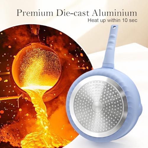12 Inch Nonstick Deep Frying Pan Skillet with Lid, Large Saute Pan - Image 6