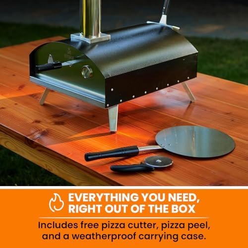 Stoke 13 Inch Outdoor Pizza Oven – Wood Pellet Portable Pizza Oven for Backyard, Camping, or Tailgating – Stainless Steel Oven with Pizza Stone & Accessories - Image 6