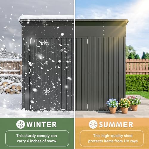 Aoxun 7.5'x4' Triple Door Outdoor Storage Shed with Magnetic Sensor Light - Image 6