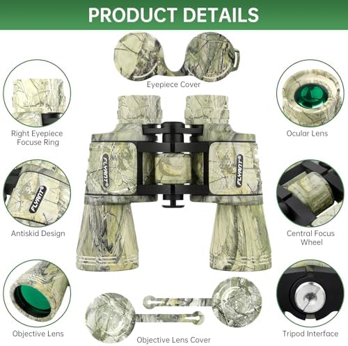 20x50 High Powered Binoculars for Adults, Waterproof Binoculars with Low Light Vision for Bird Watching Hunting Camping Travel Cruise Hiking Sports Stargazing, Unique Gifts for Men - Image 2