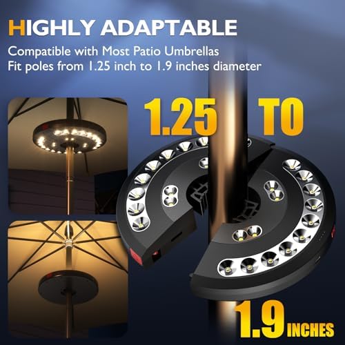Eletorot Patio Umbrella Lights-Rechargeable Outdoor Lights for Patio Decor - Image 3