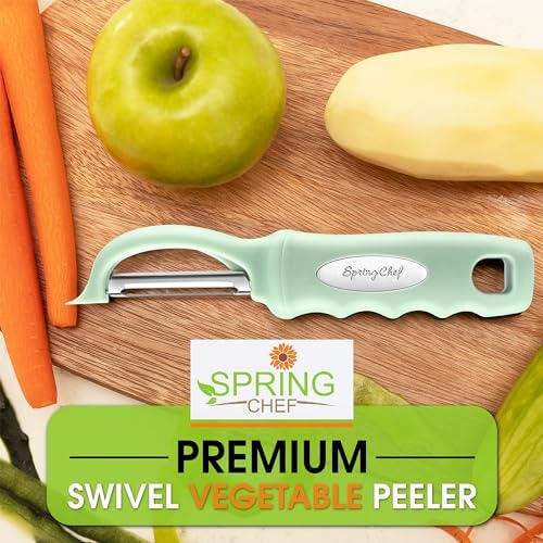 Spring Chef Swivel Vegetable Peeler with Ergonomic Handle, Pistachio - Image 7