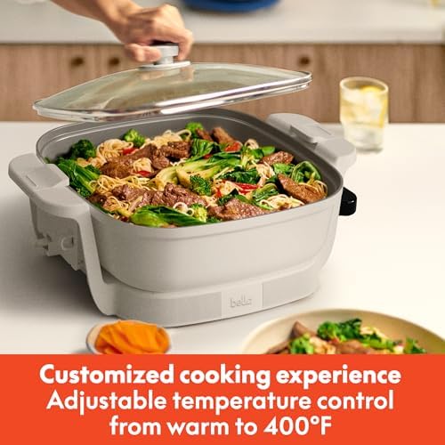 bella Fits-Anywhere™ SAUTE Make & Take Skillet, Non-Toxic, Ceramic, Oatmilk - Image 5