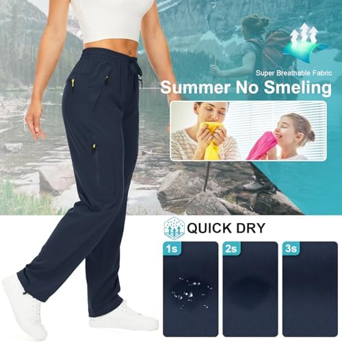 Toomett Women‘s Hiking Cargo Pants UPF 50 Quick Dry with Zipper Pockets - Image 3