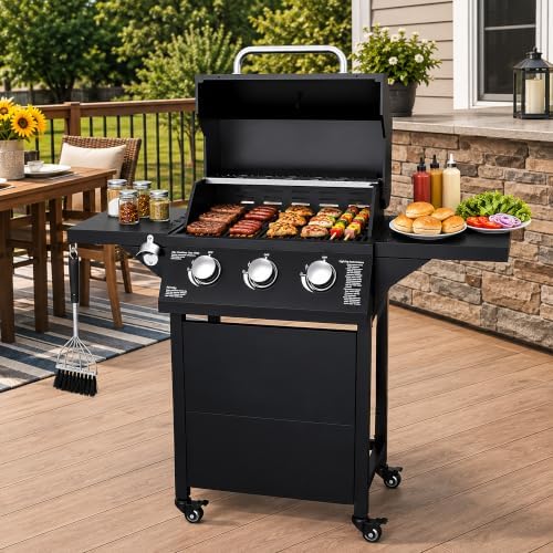 3-Burner Propane Gas Grill, 30000 BTU Outdoor Stainless Steel BBQ - Image 4