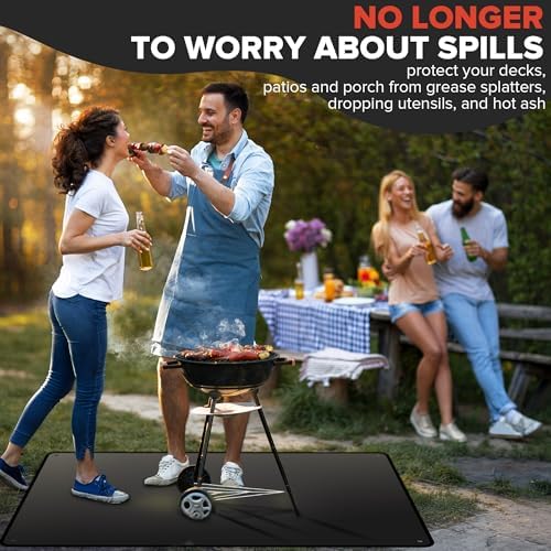 Easywave Under Grill Mat Heat Resistant, BBQ Fireproof Protector, Fireplace Floor Pad for Outdoor Grilling & Indoor Patio Waterproof Camping Mats Easy to Clean 70 x 48 Inch - Image 7