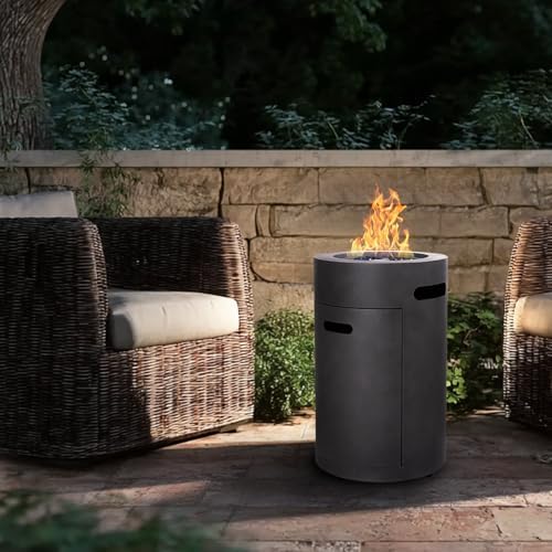 17 inch Small Propane Fire Pit, 50,000 BTU Outside Gas Fire Column - Image 7