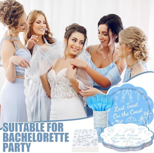 Zubebe 175 Pcs Beach Bachelorette Party Tableware Set Plates Cups Napkins - Image 5