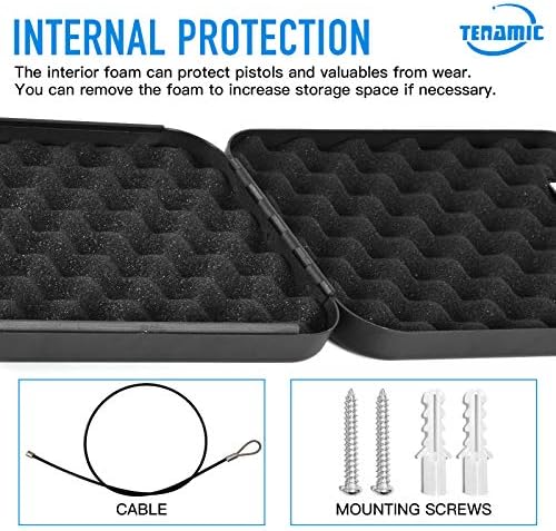 TENAMIC Pistol Safe, Portable Travel Gun Safe, Solid Steel Handgun Lock Box for Home, Gun Safes for Car, Black - Image 6