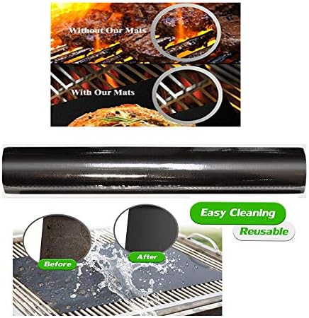 BBQ Grill Mat, Non-Stick Grill Cooking Mat Teflon Reusable Barbecue Baking Mats, Heavy Duty,Easy to Clean - Works on Electric Grill Gas Charcoal BBQ (6X(33X40) cm) - Image 4