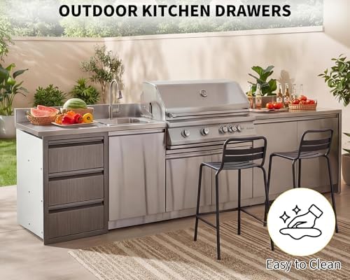 Takywep Outdoor Kitchen Drawers 14.7W x 24.5H x 18.5D, Flush Mount - Image 3