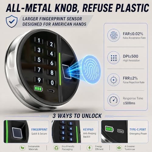 Grimtron Gun Safe for Multiple Pistols with Fingerprint Lock, 3-8 Digit PIN - Image 4