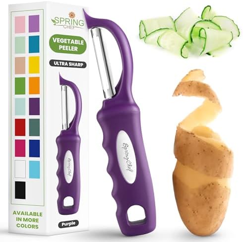 Spring Chef Swivel Potato Peeler with Ergonomic Handle, Purple by SpringChef