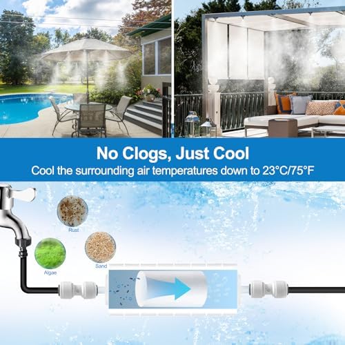 Misters for Outside Patio, Outdoor Water Misting System,100FT|30M. - Image 2