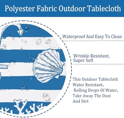 Outdoor Tablecloth with Umbrella Hole Umbrella Tablecloth Patio Tablecloths with Zipper for Courtyards, Terraces, and Beaches 60 x 84 in - Image 5