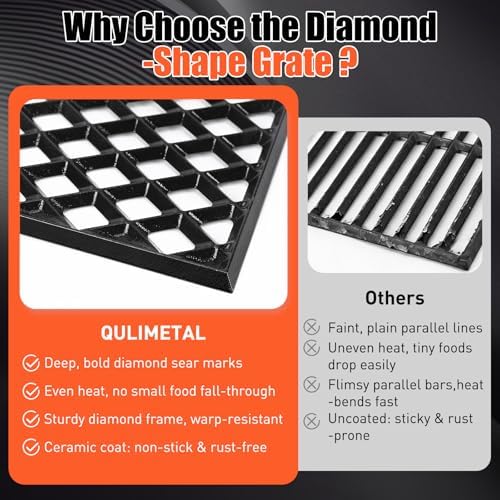 7670 Dual Sided Sear Grate for Weber Genesis 300 2022 SX-325S E-325S EX-325S, Genesis II 300/400 Series, Porcelain-Enameled Cast Iron Replacement Grate for Weber Crafted, Smokefire EX4/EX6 Grill - Image 3