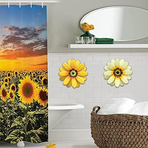 YEAHOME 10'' Sunflower Wall Decor, Metal Flower Wall Art Decorations, Sunflower Spring Yard Garden Decor Hanging for Kitchen, Bathroom, Handmade Gift for Indoor or Outdoor, Set of 2 Wall Sculptures - Image 5