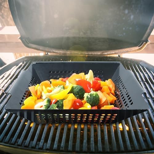 UNCO- Large Grill Basket, 13.6" x 12", Grill Baskets for Outdoor Grill Vegetables - Image 5