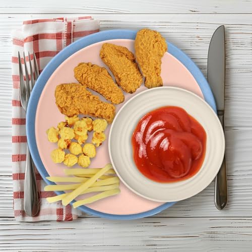 Wrova Wheat Straw Dinnerware Sets 40PCS, Unbreakable Plates and Bowls Sets Service for 8, Microwave and Dishwasher Safe Dish Set, Dinning Plates/Cereal Bowls/Drinking Cups for Kitchen,Camping-Nordic - Image 2